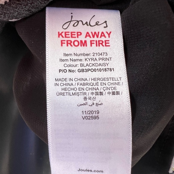 Joules kyra Print Daisy Floral black Tank Top Size Small US 6 - Picture 6 of 7